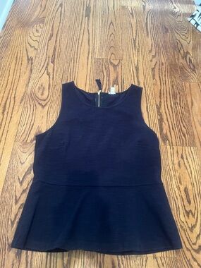 Blue Peplum Sleeveless Top